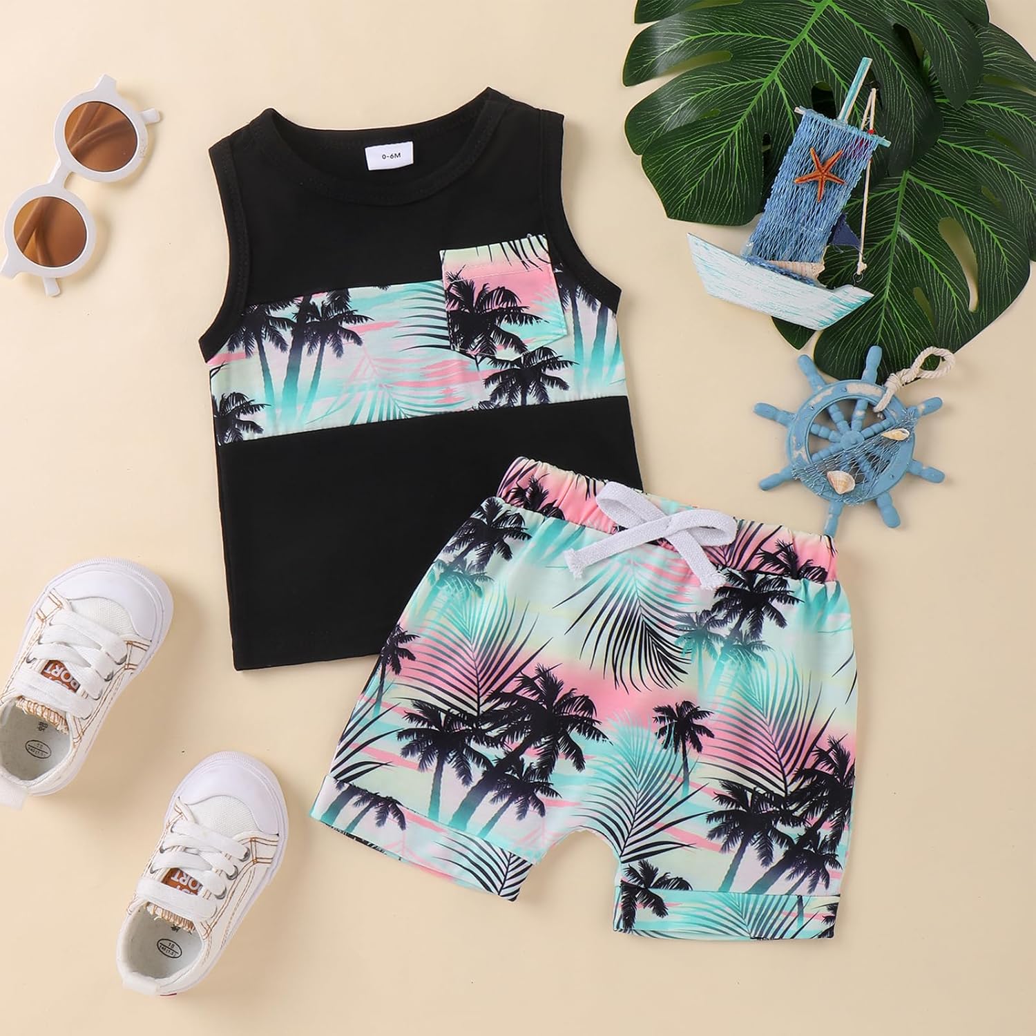 Honganda 2-Piece tropical Toddler Set