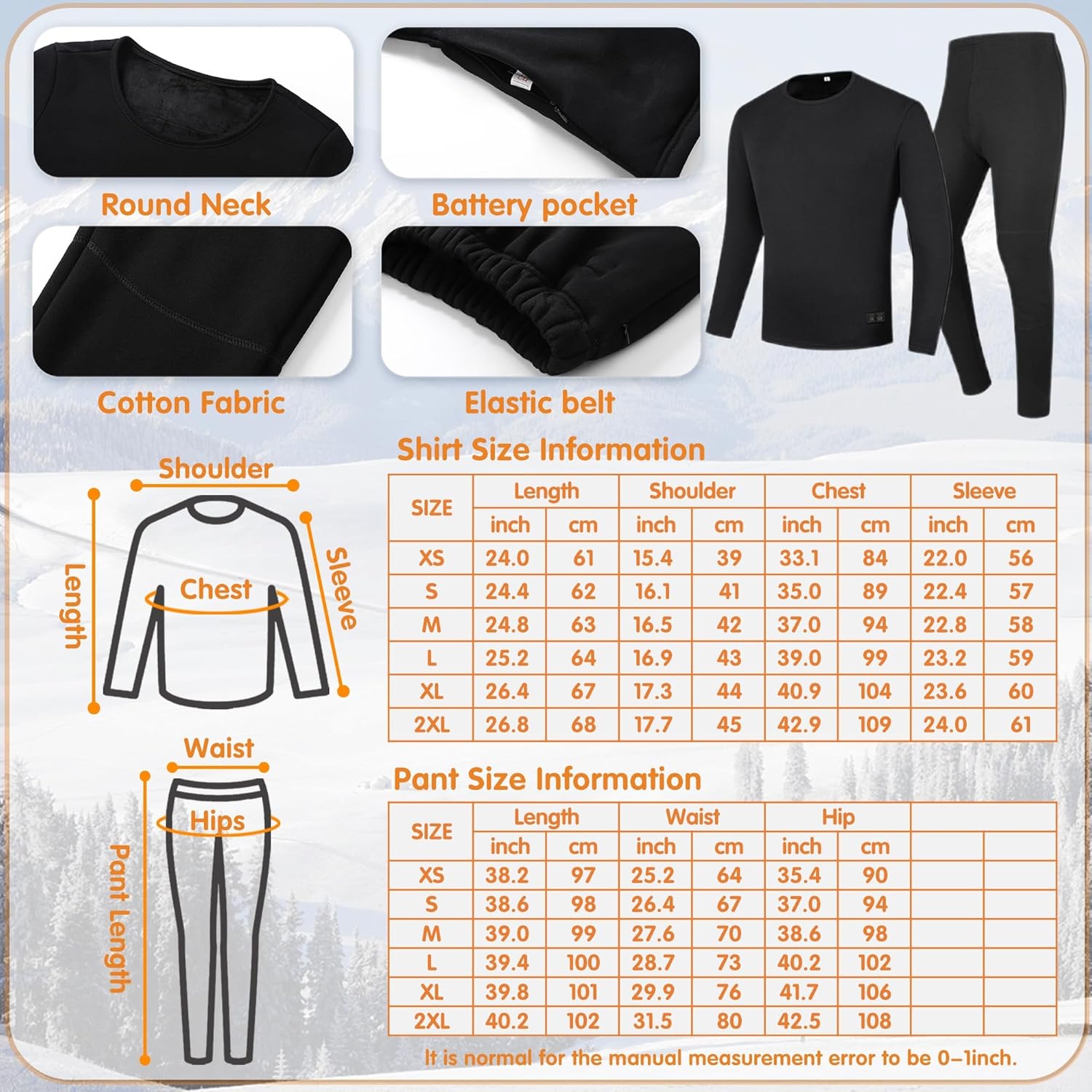 Stay Warm All Year Round with the YANYNGS Electric Heated Thermal Underwear Set
