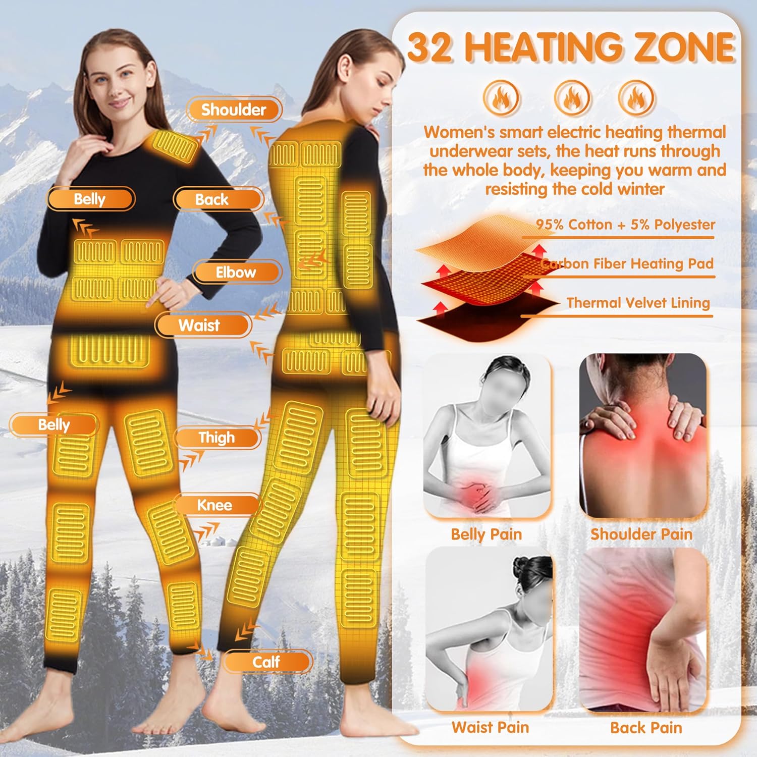 Stay Warm Comfortable Womens Thermal Underwear Set