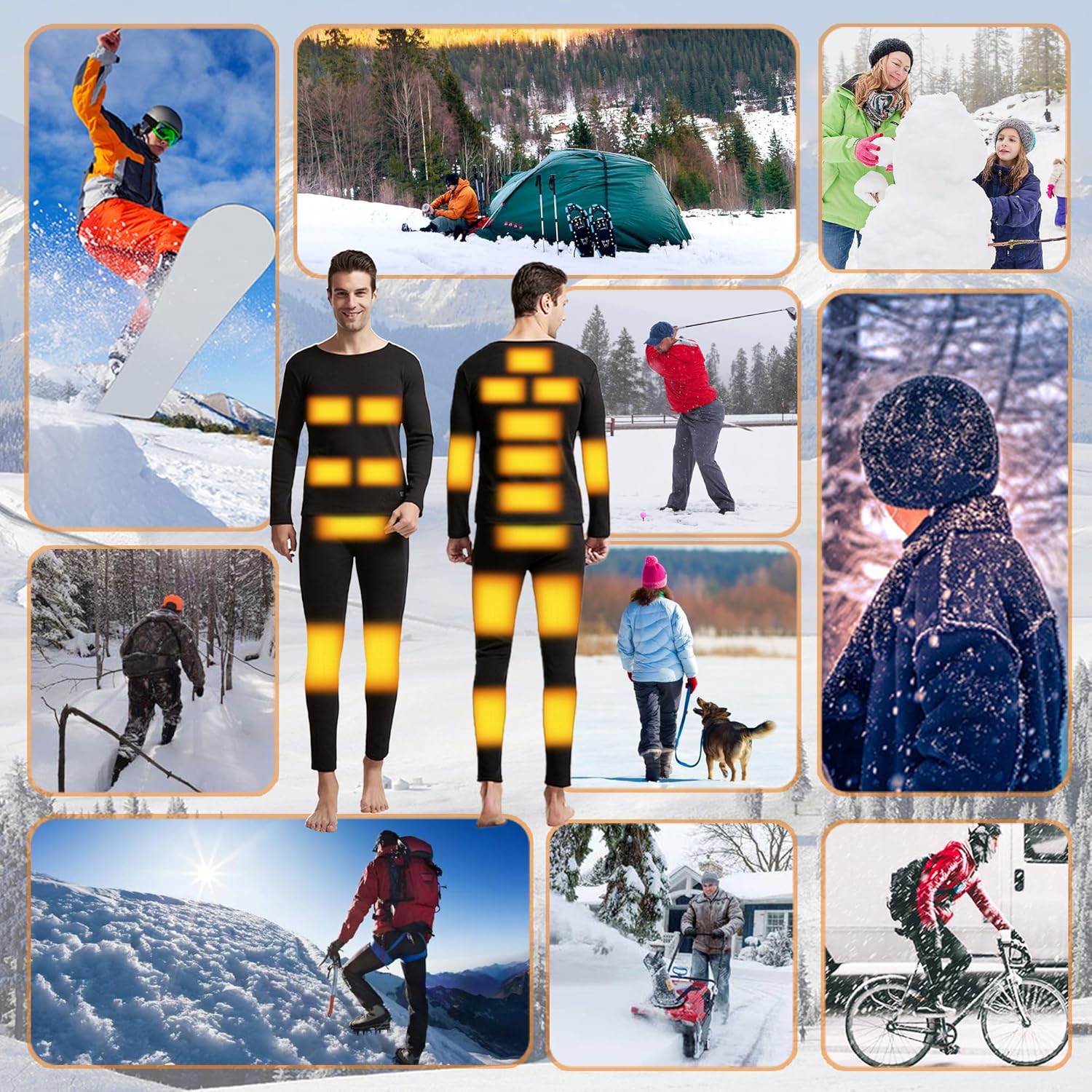 Stay Warm All Year Round with the YANYNGS Electric Heated Thermal Underwear Set