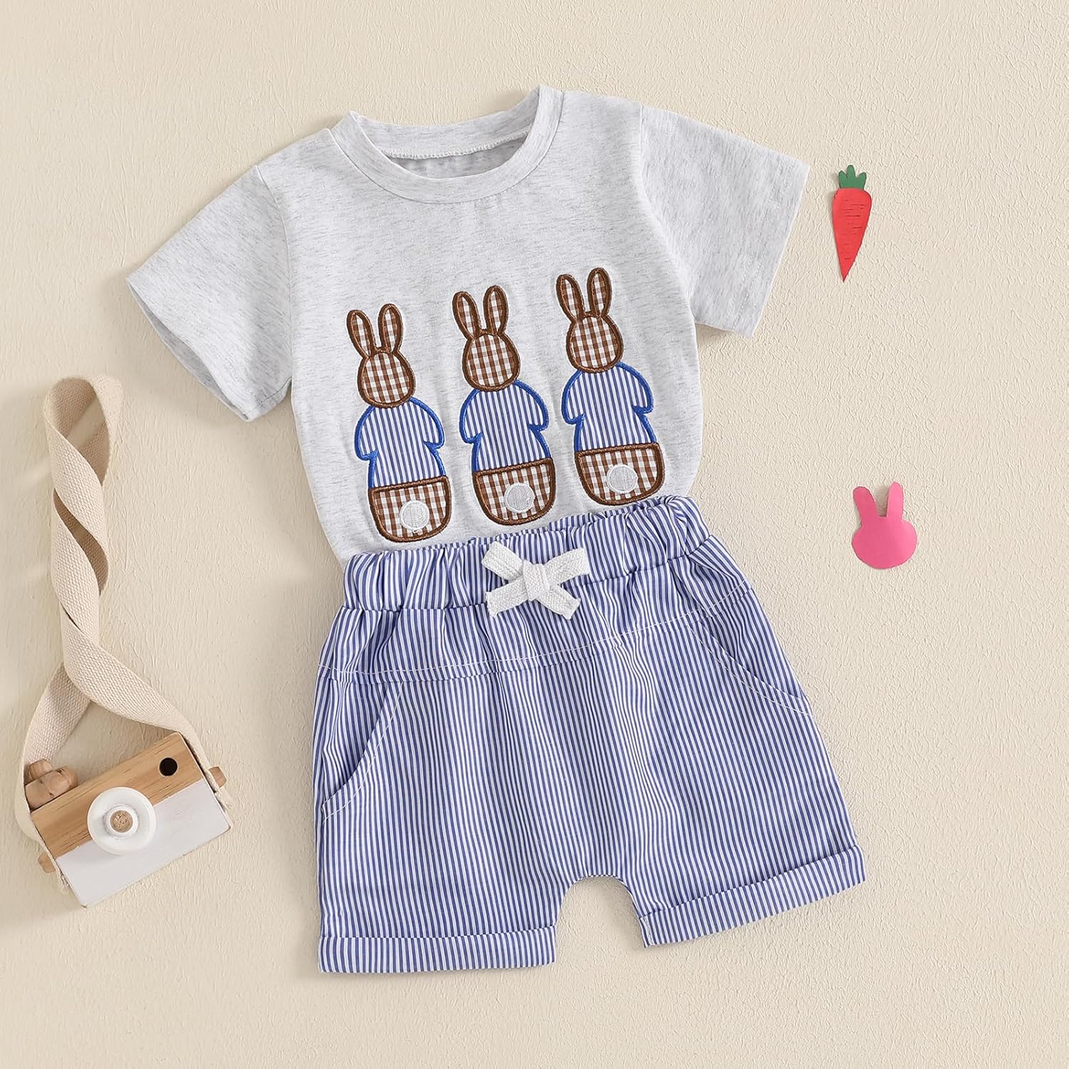 Mubineo Toddler Summer Bunny Outfit Comfy and Cute for Kids