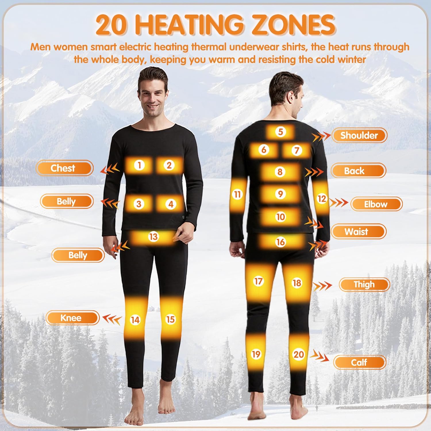Stay Warm All Year Round with the YANYNGS Electric Heated Thermal Underwear Set