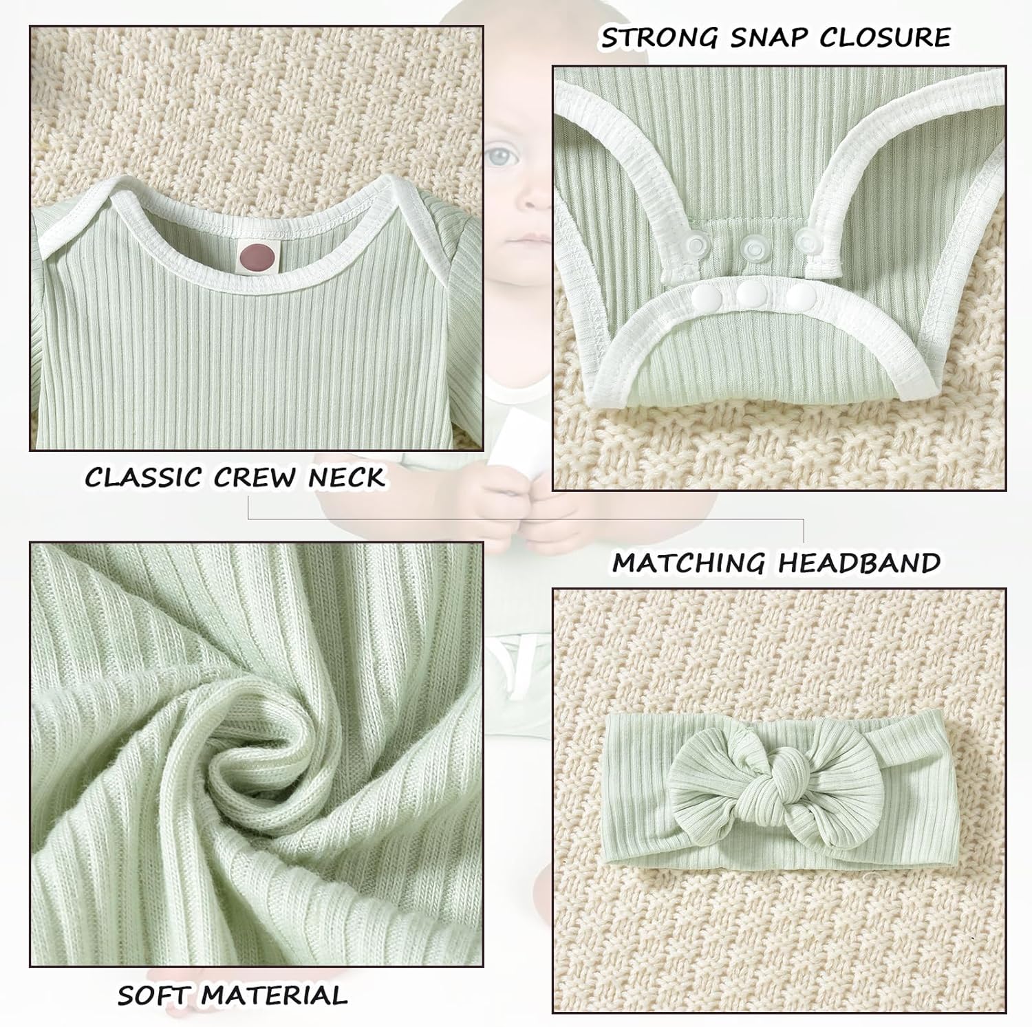 HINTINA Gender-Neutral Baby Shorts Outfits Summer Essentials for Boys Girls