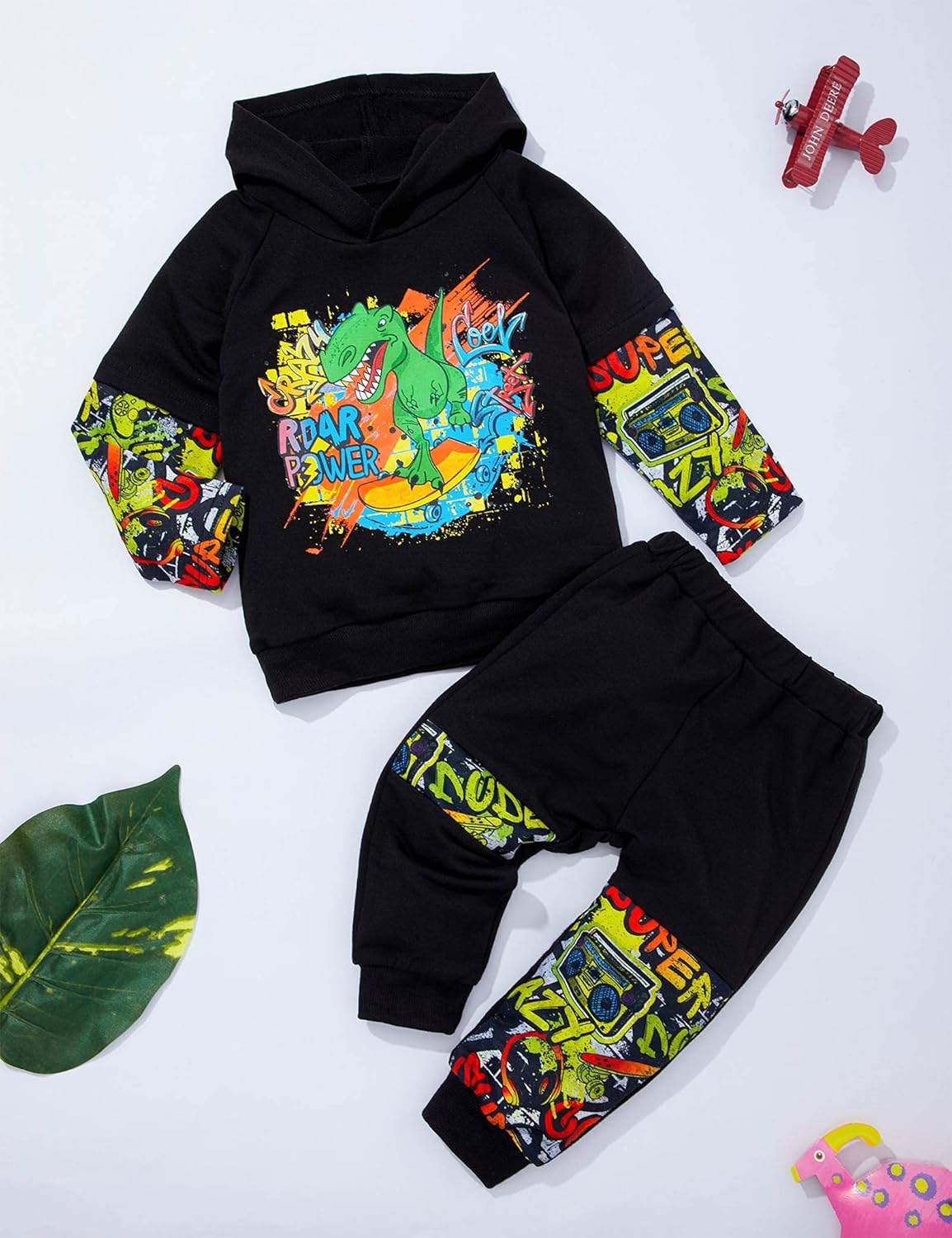 MIGU Dinosaur Toddler Winter PJs Set