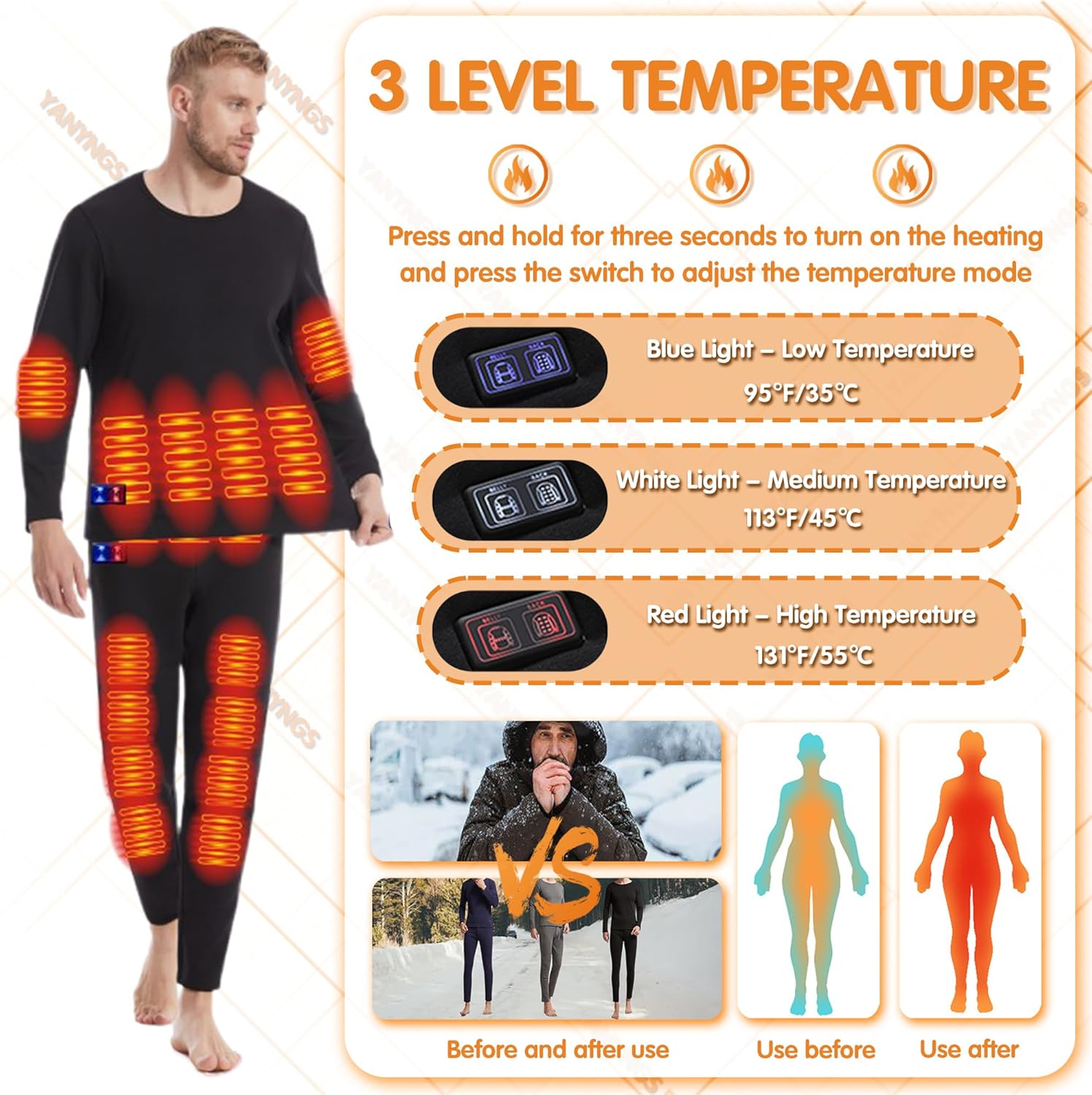 Yanyngs Heated Underwear Set