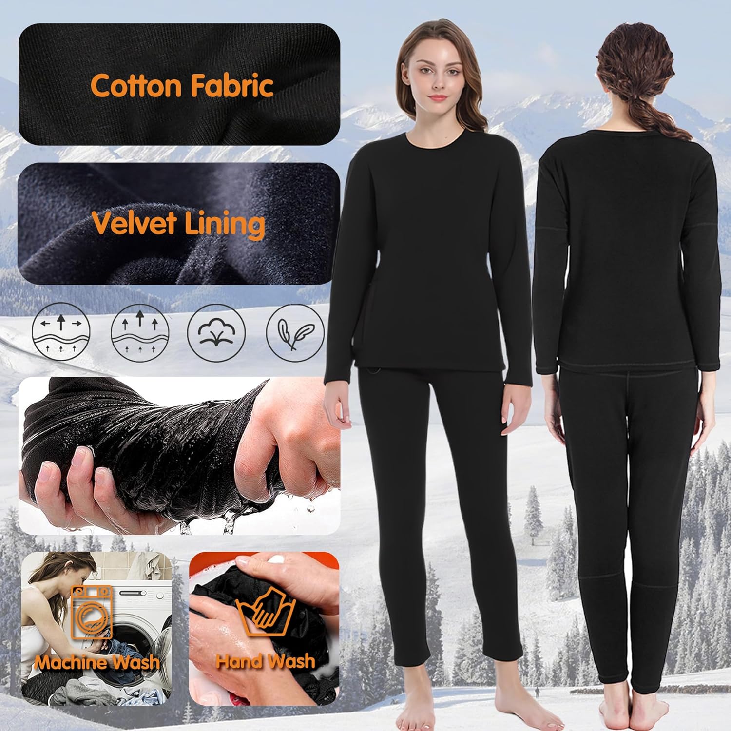 Heated Thermal Base Layer Set for Women