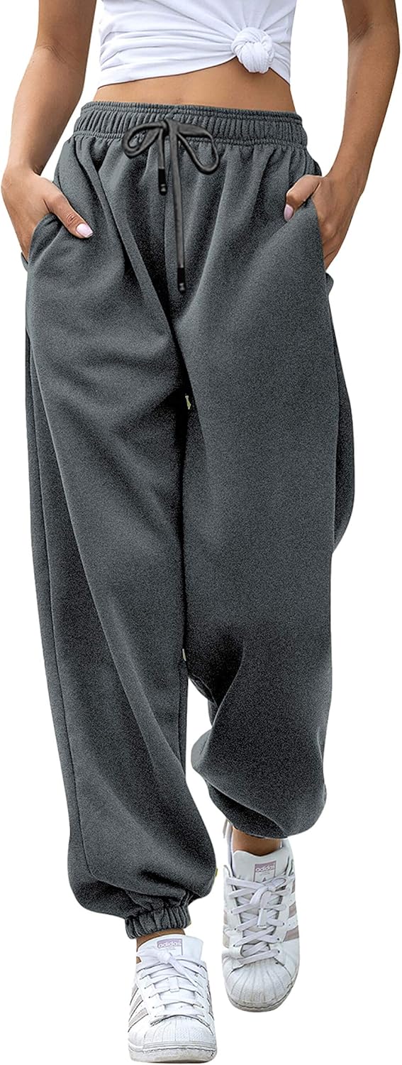 Cinch Bottom Sweatpants with Pockets for Women