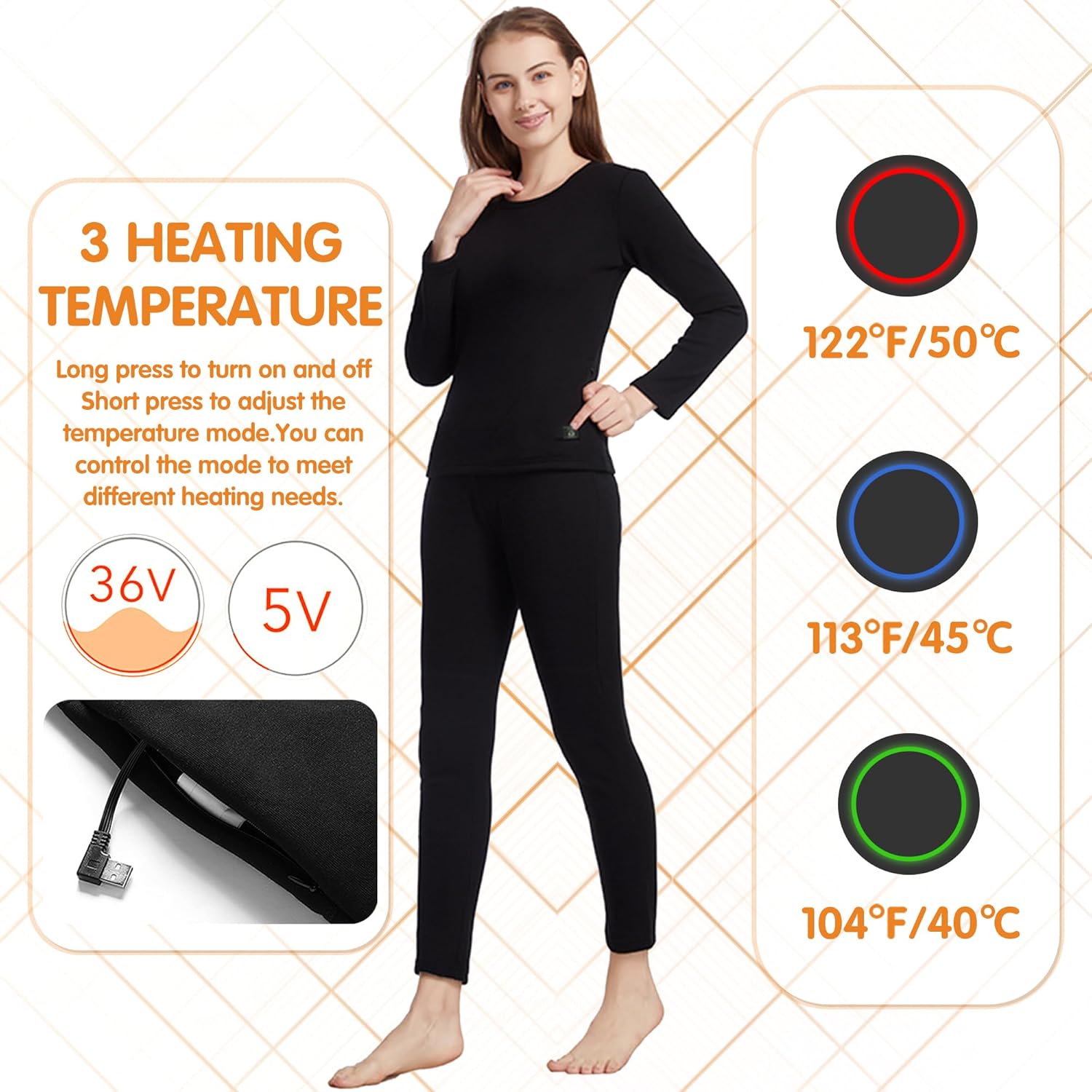 Warm Comfortable Heated Underwear for Women