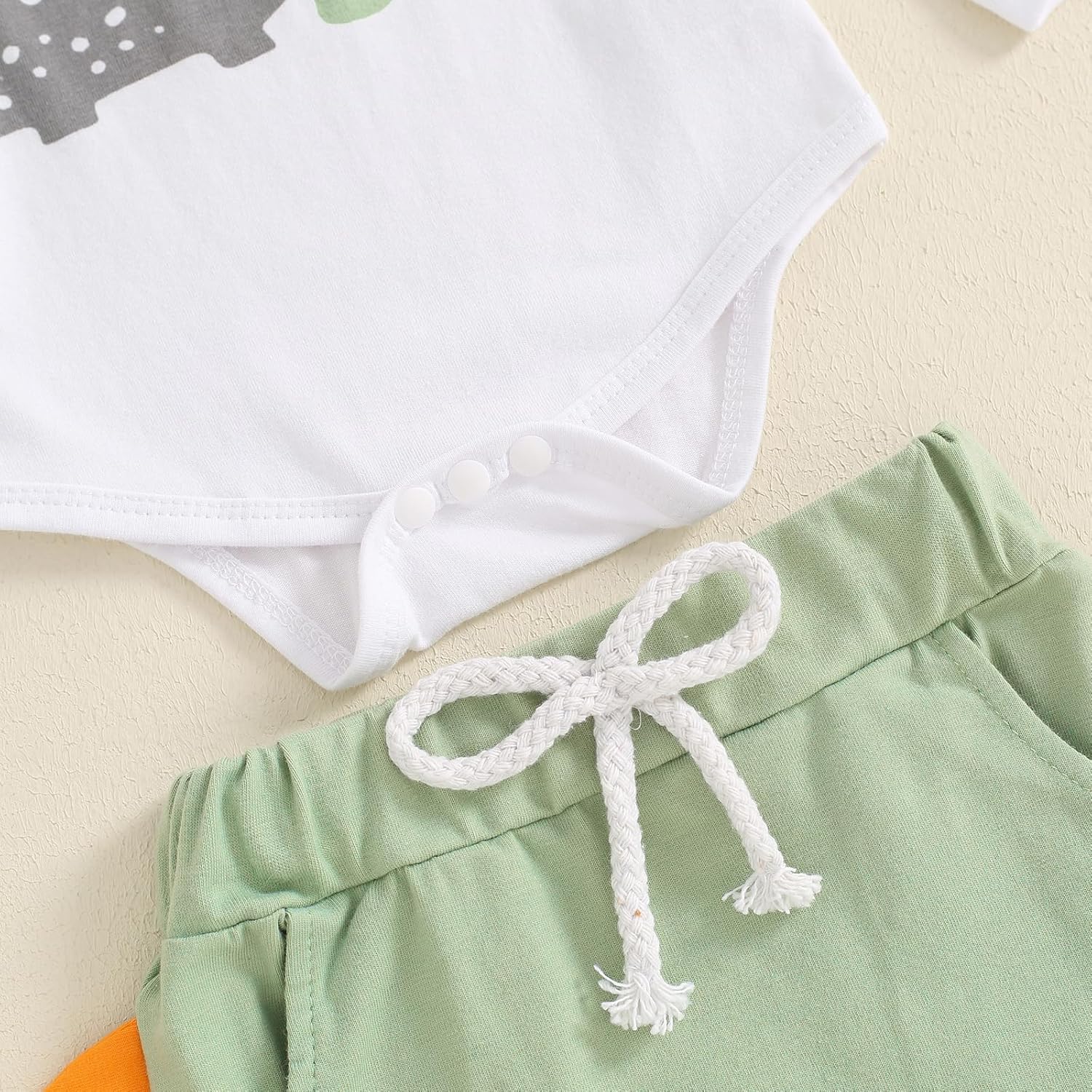 Newborn Baby Boy Dinosaur Romper Jogger Pants Hat Set