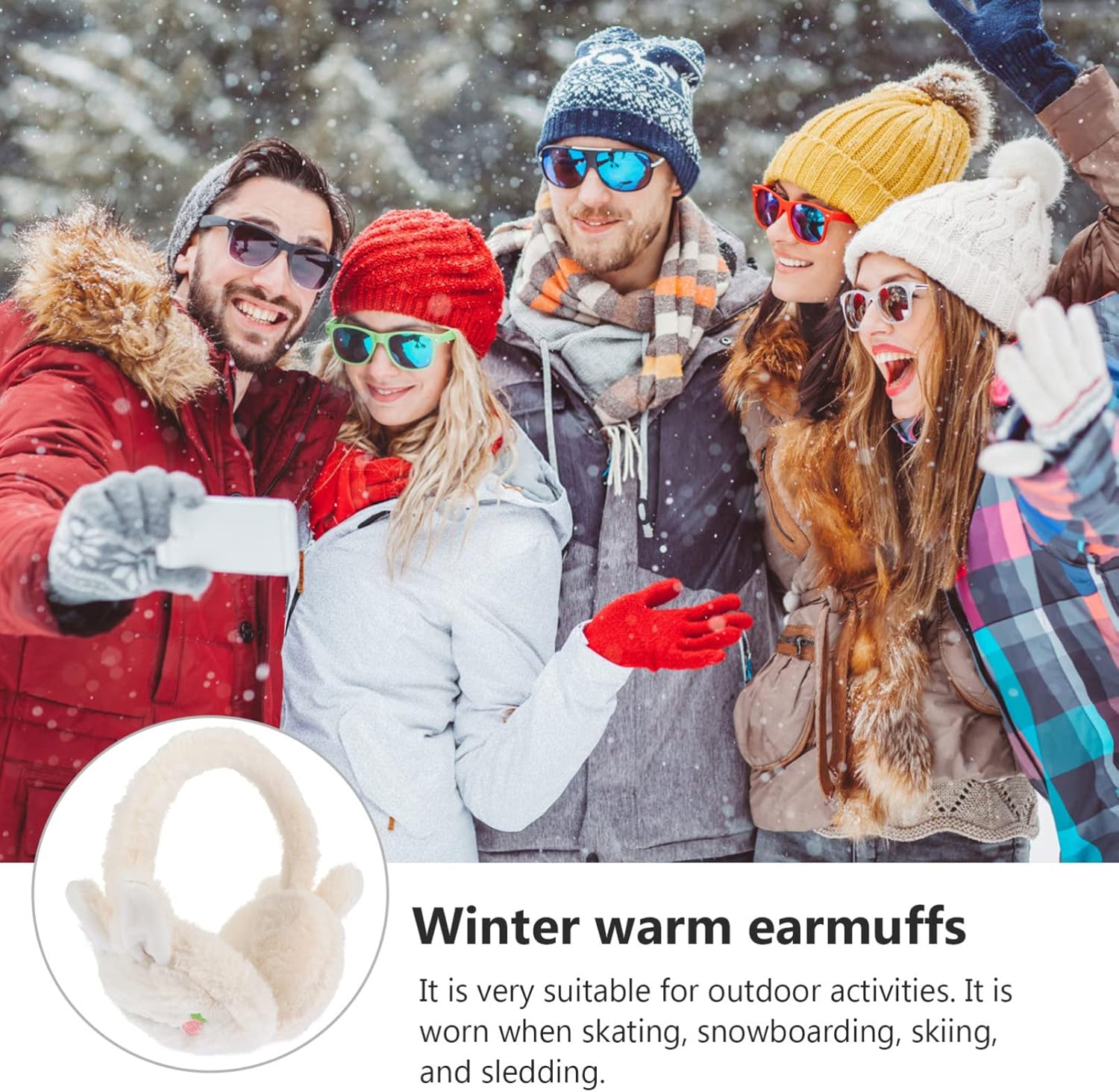 Ipetboom 1Pc Plush Ear Muffs for Winter Cold Resistance