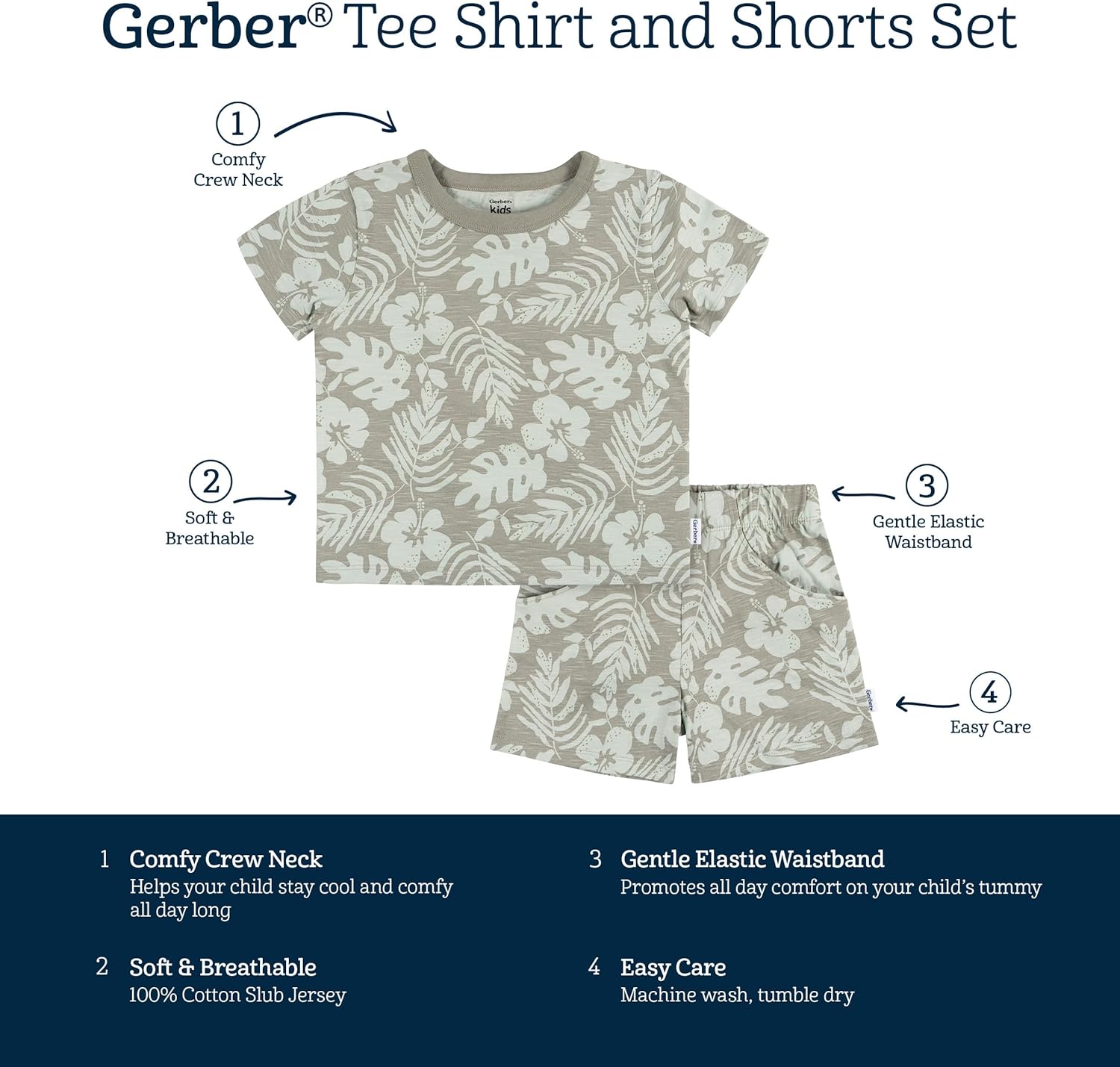 Gerber Baby Boys T-Shirt and Shorts Set