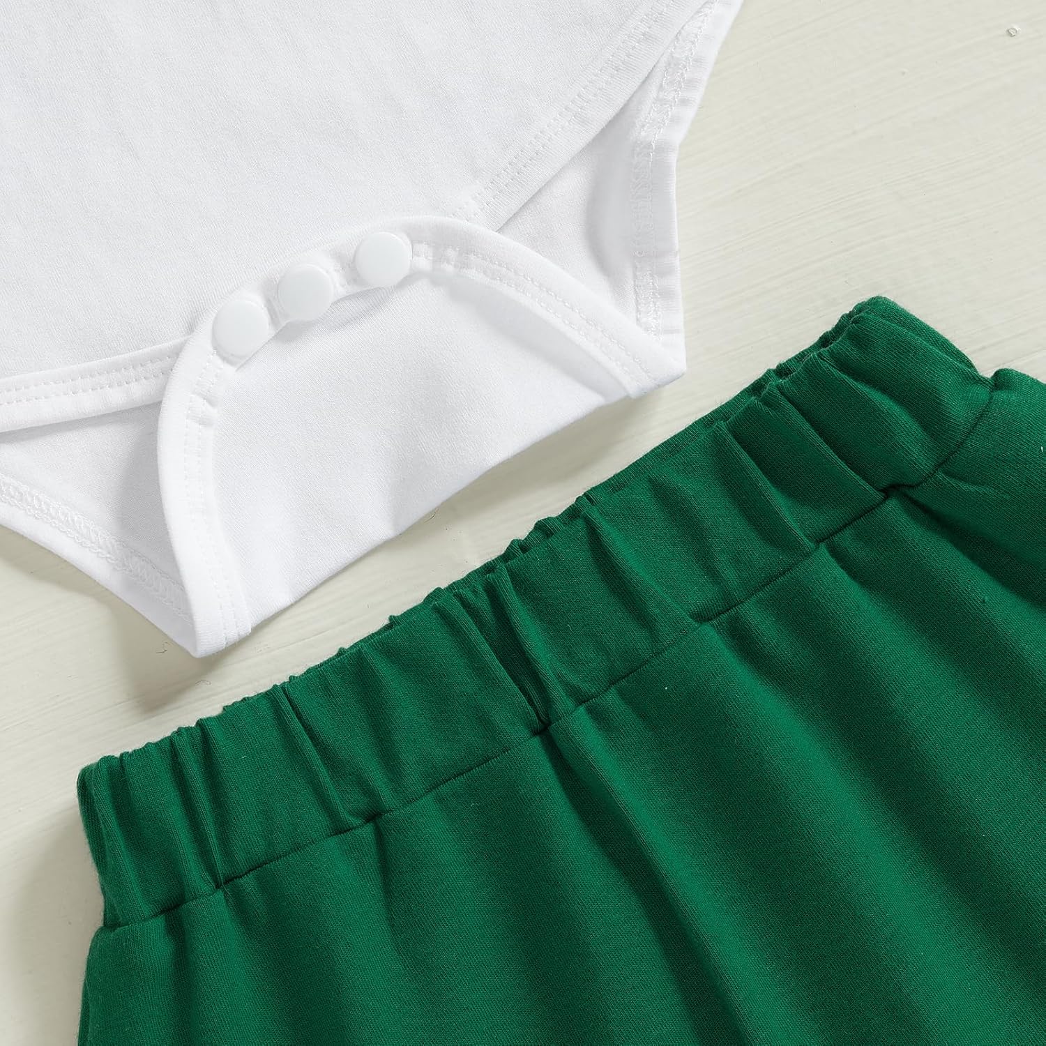 My First St Patricks Day Baby Boy Outfit - Clover Print Romper Set