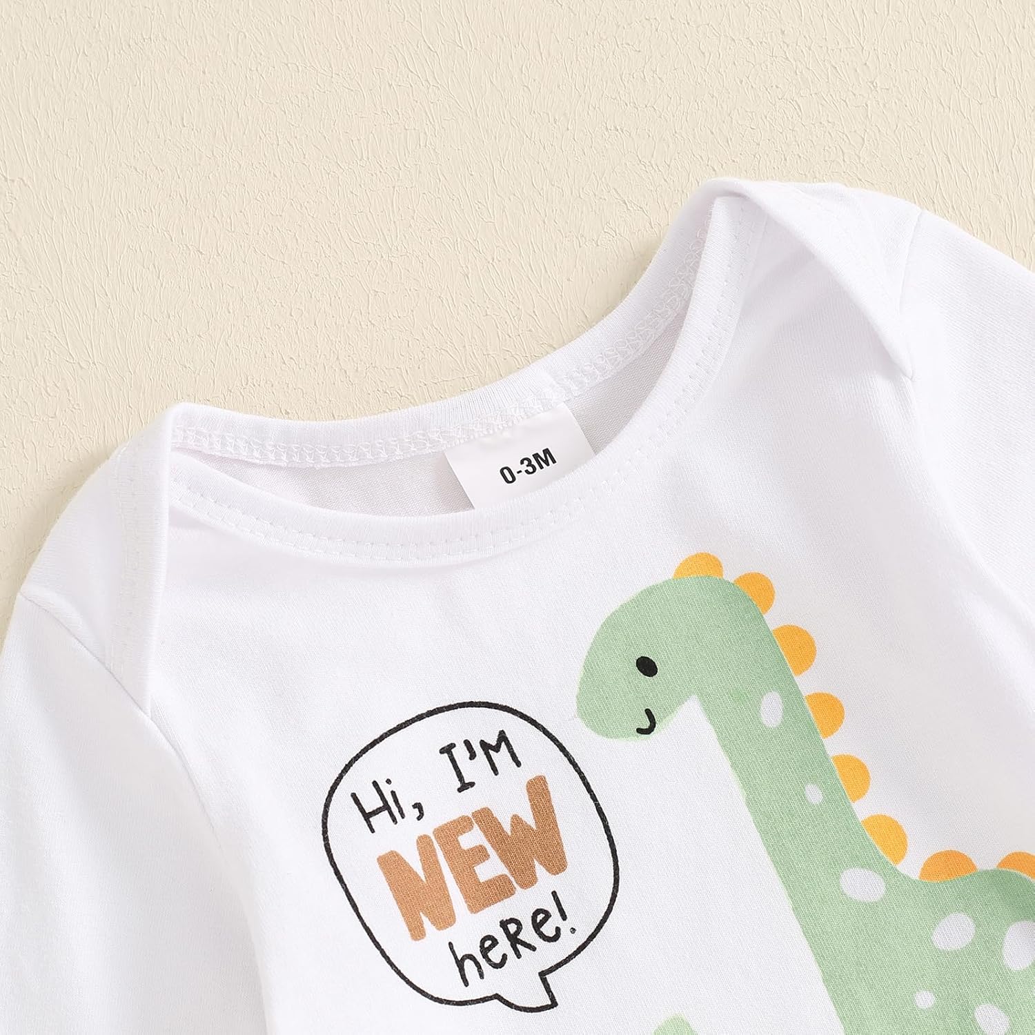 Newborn Baby Boy Dinosaur Romper Jogger Pants Hat Set