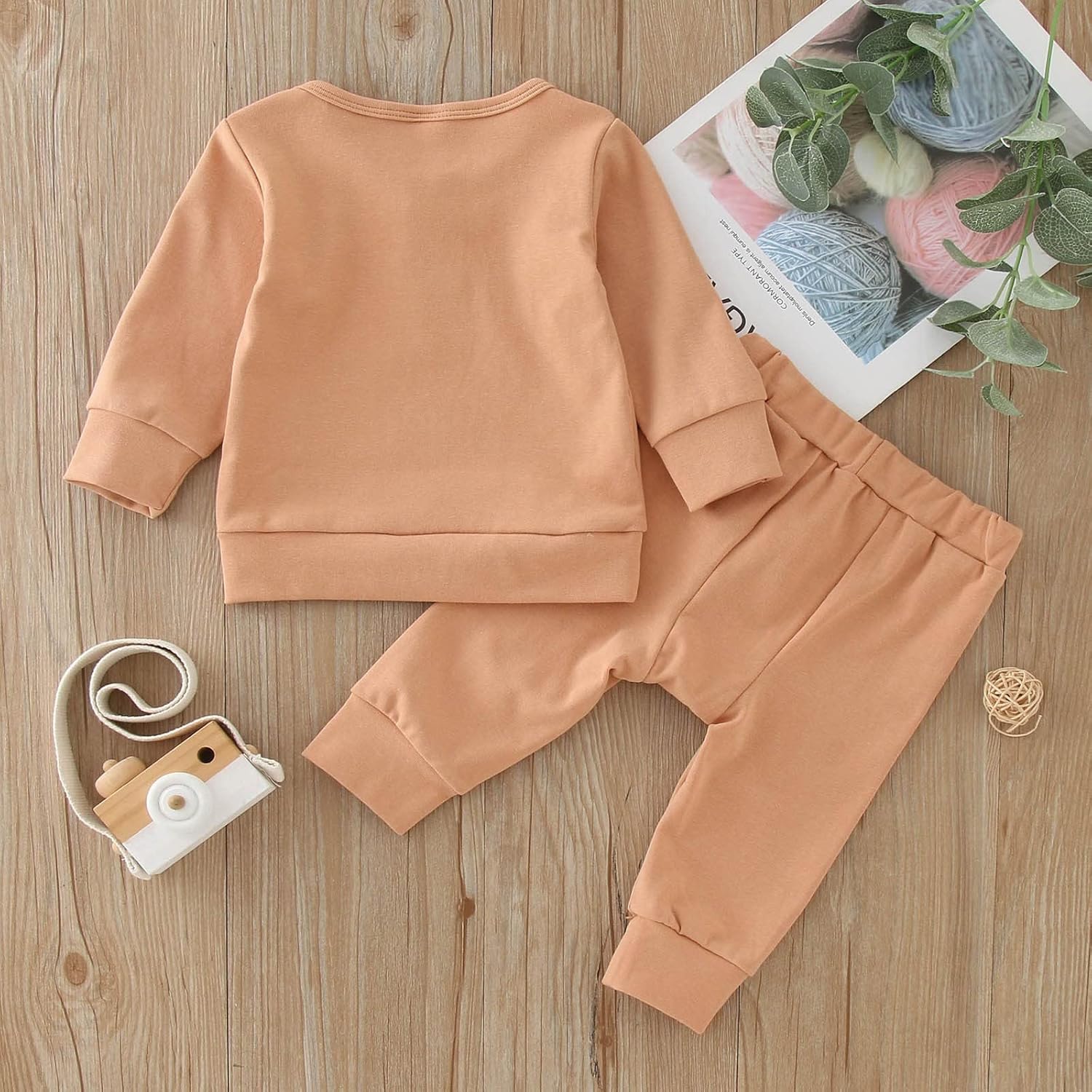 Generic Boys Girls Long Sleeve Crewneck Sweatshirt Elastic Waist Pants Set