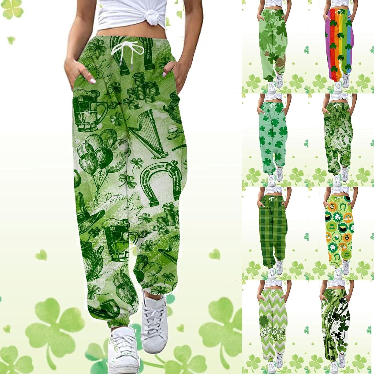 SDBRLD Irish St Patricks Day Print Womens Baggy Sweatpants