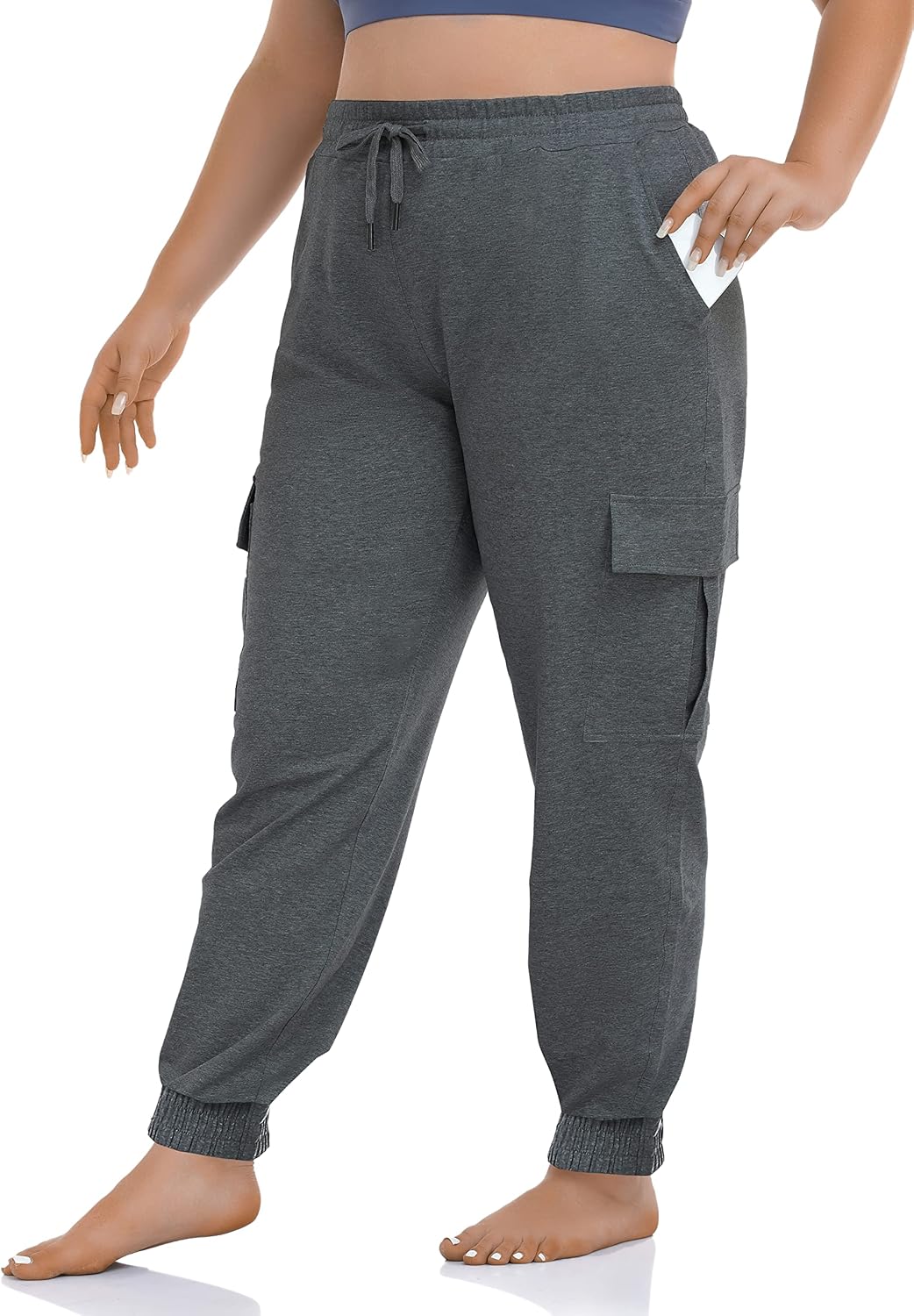 Zerdocean Plus Size Cargo sweatpants active workout