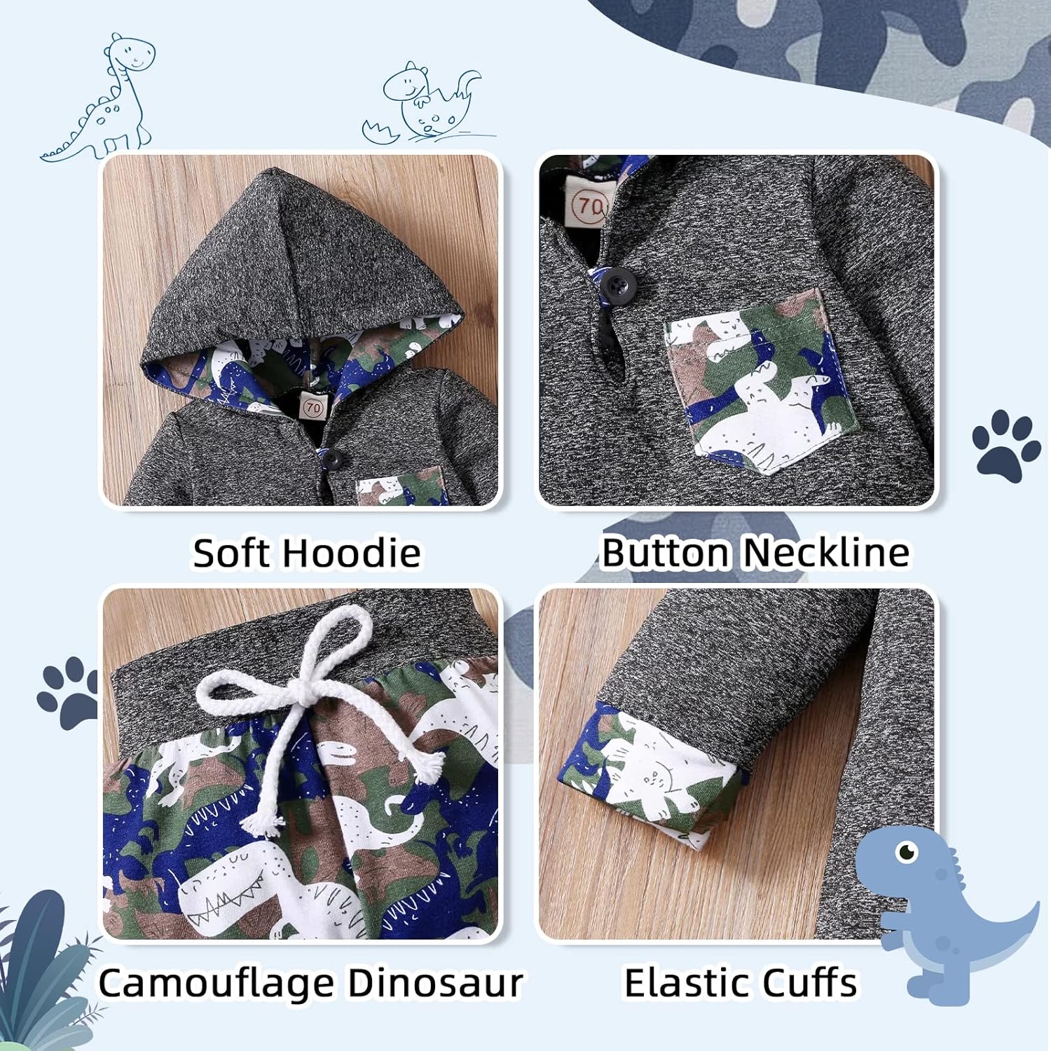 Comfortable Toddler Compression Set with Hoodie and Pants