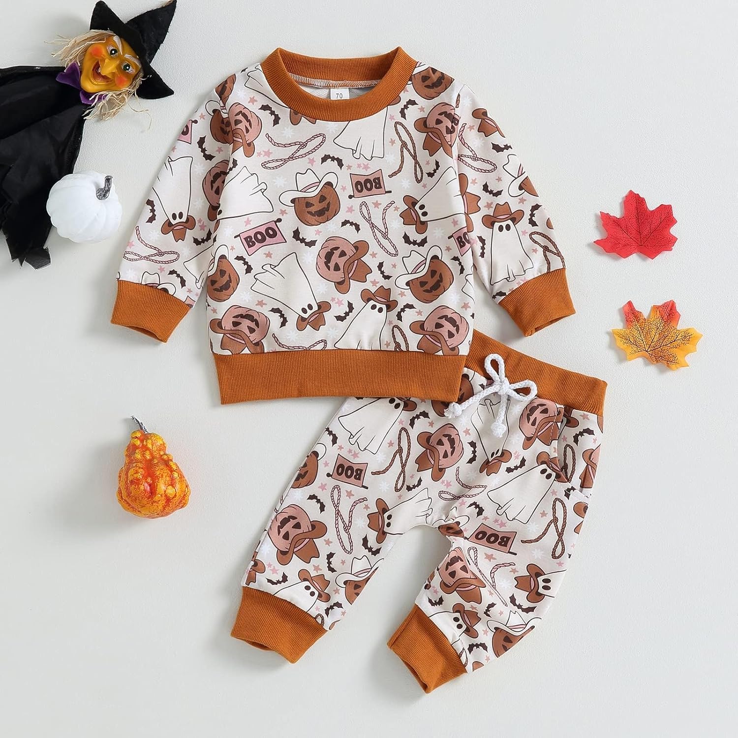 Baby Boys Halloween Outfit Set - Long Shirts Sweaters