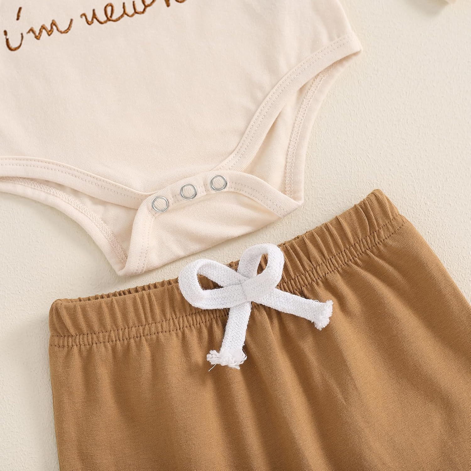 Newborn Boys Coming Home Romper Pants Hat Set - Soft Stylish