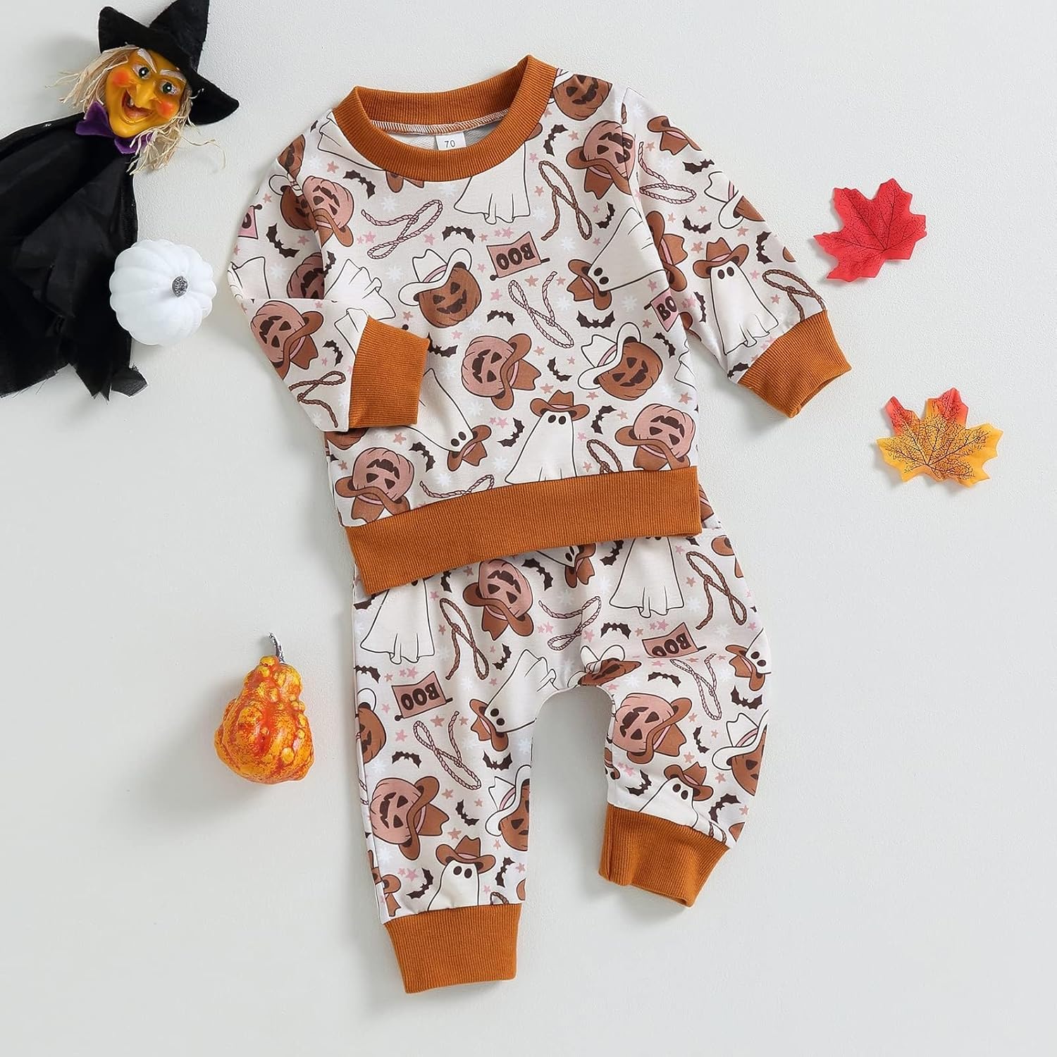 Baby Boys Halloween Outfit Set - Long Shirts Sweaters