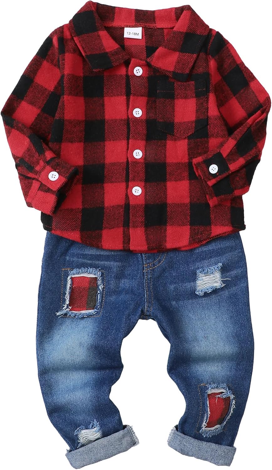 Cool Plaid Jeans for BOYS