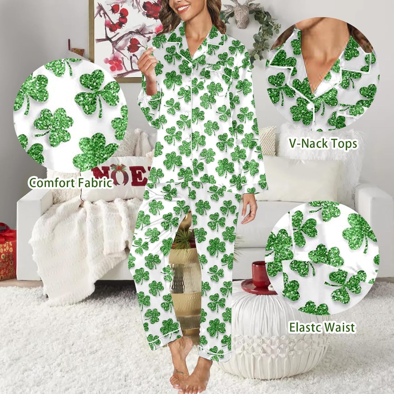 St Patricks Day Shamrock Pajamas
