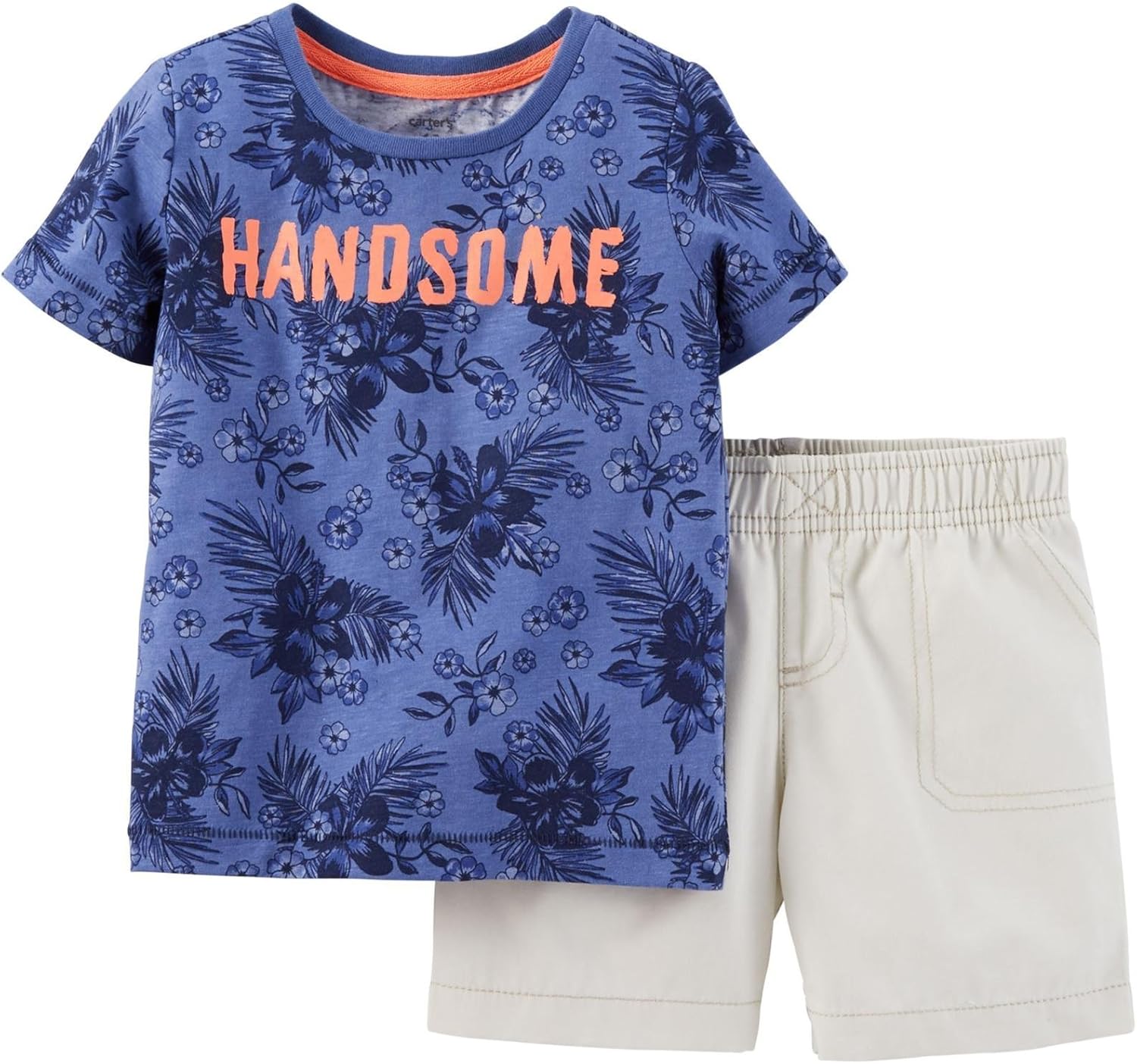 Carters 2-Piece Floral Print Handsome Baby Outfit