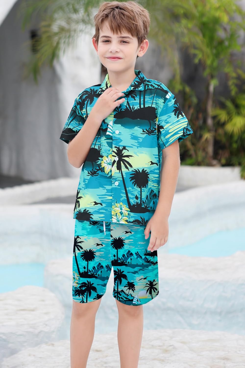 SANGTREE Boys Men Formal Hawaiian Outfit
