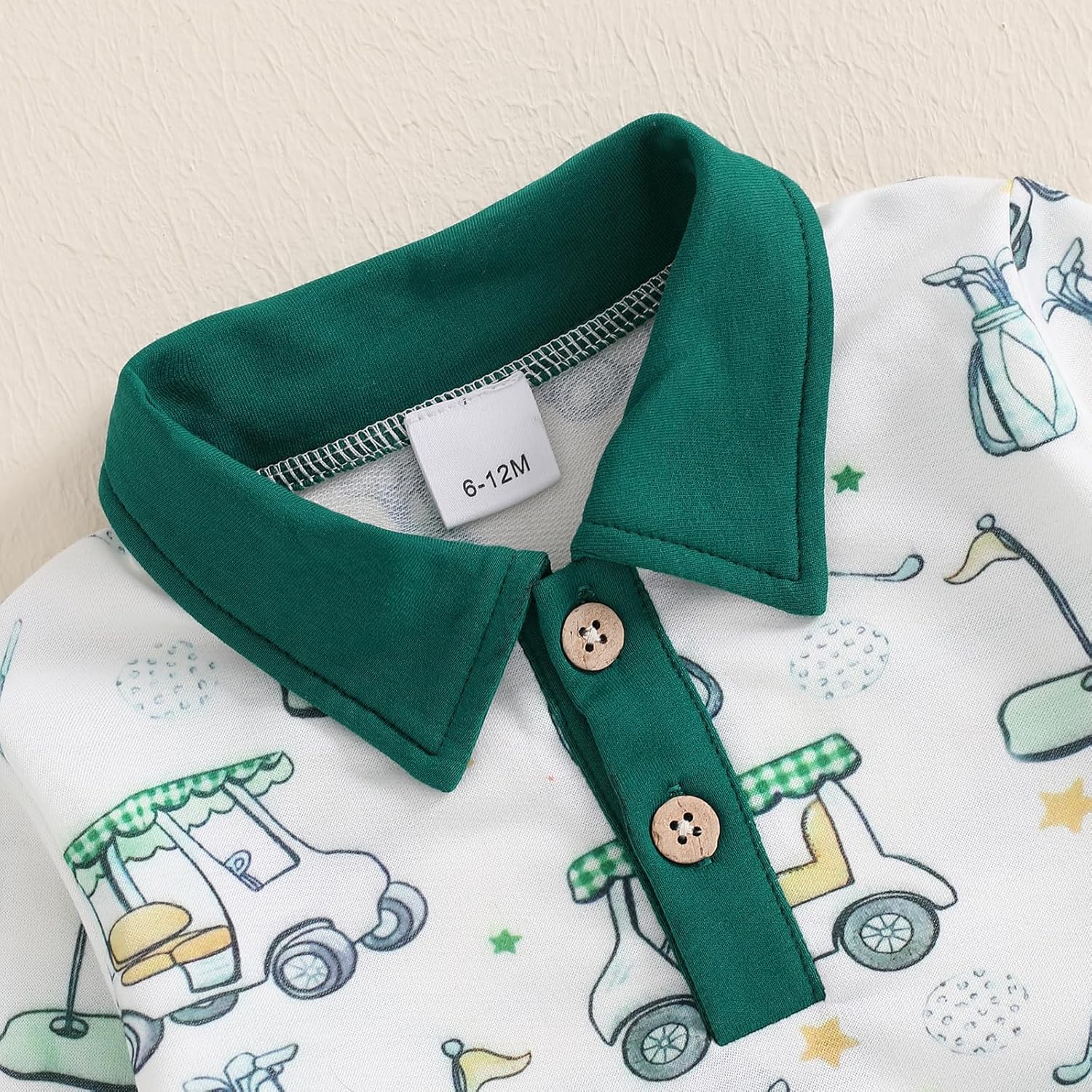 Chloefairy Toddler Boys Golf Outfit Set - Golf Cart Print Soft and Trendy