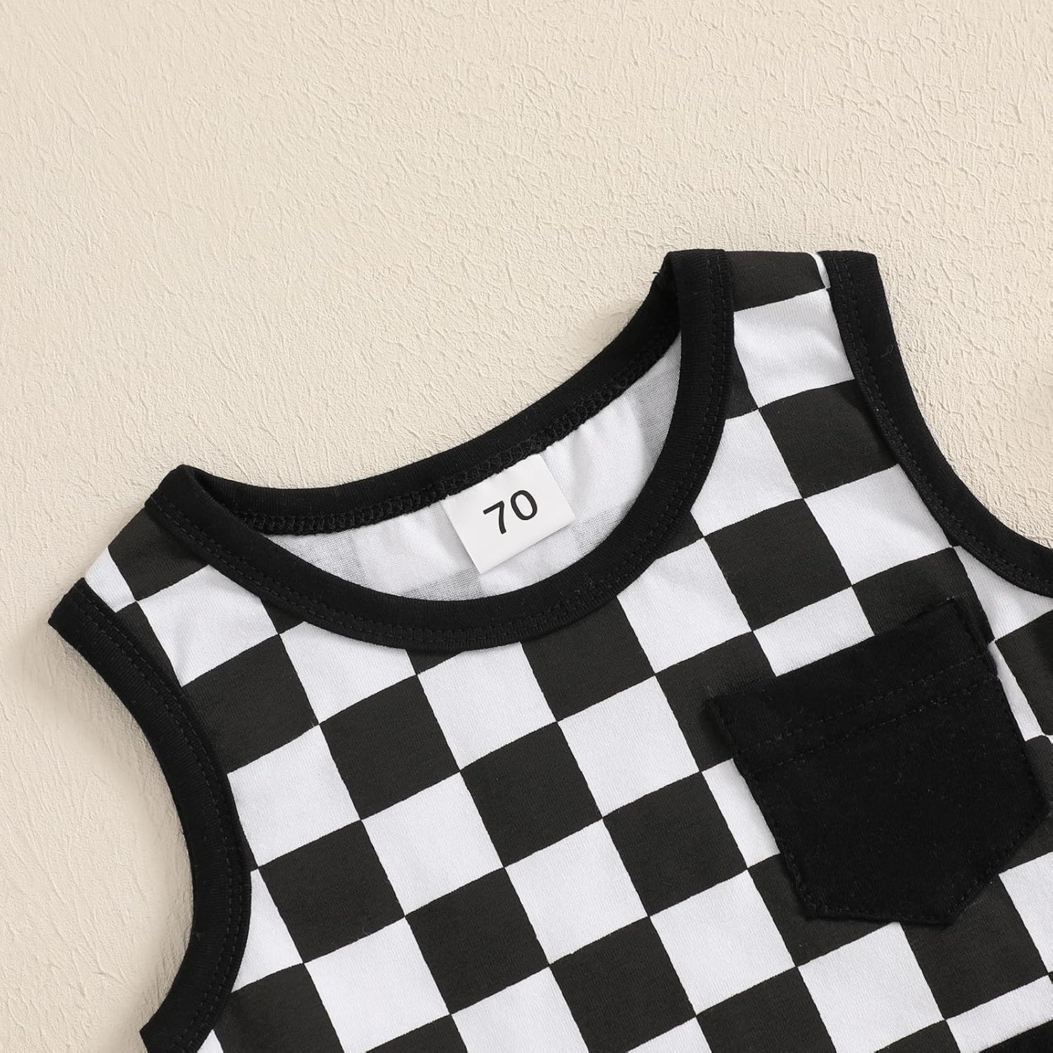 Meiweileya Baby Boy Checkered Tank Short Set