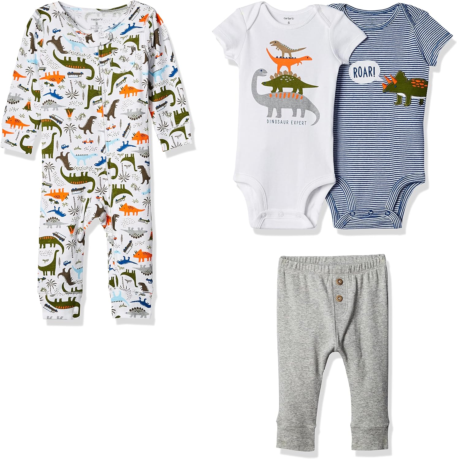 Carters Footless Sleep Play Set for Baby Boys Cute Cozy