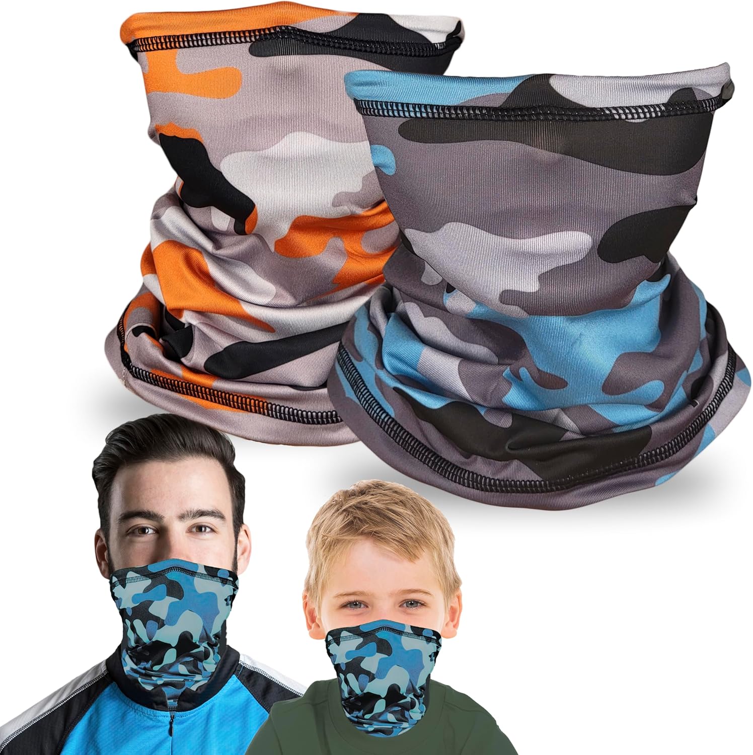 kids camo gaiter daily use UV protection face mask bandana gator cooling