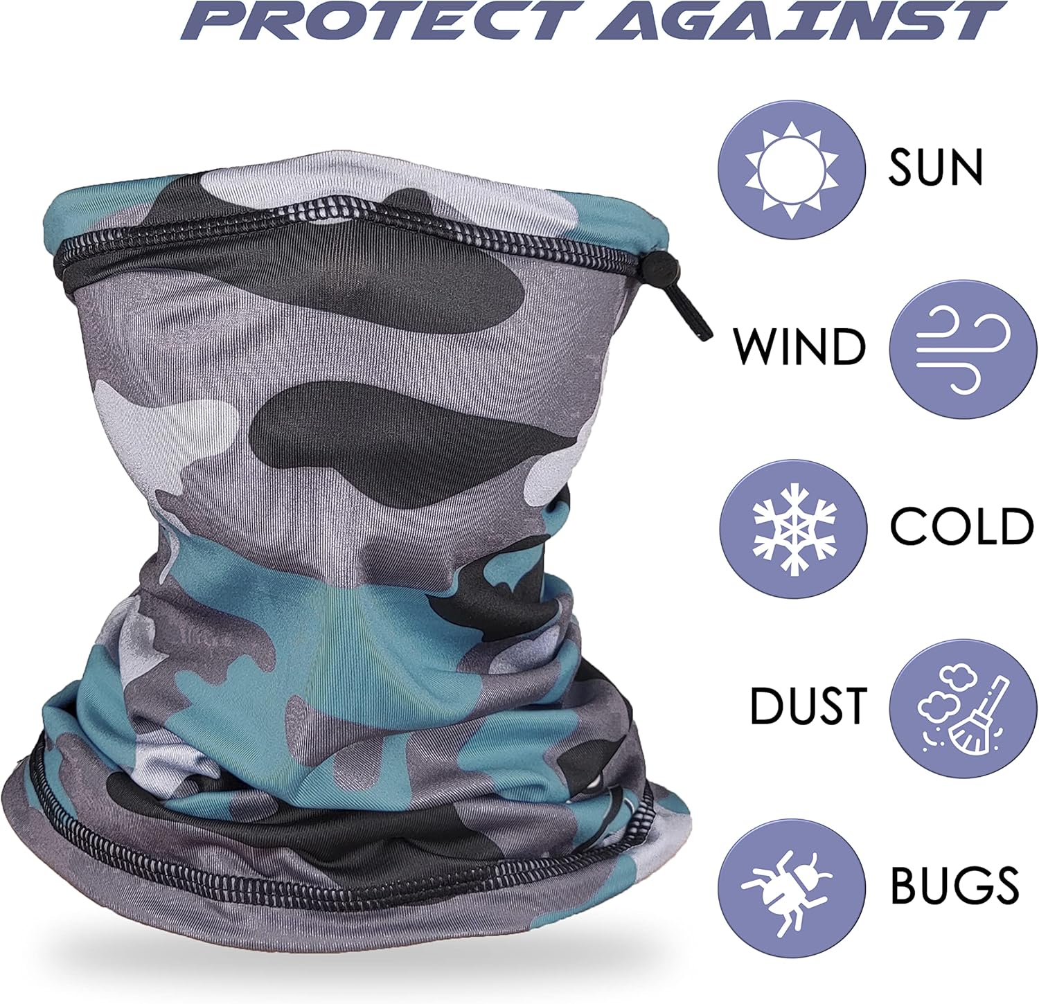 kids camo gaiter daily use UV protection face mask bandana gator cooling