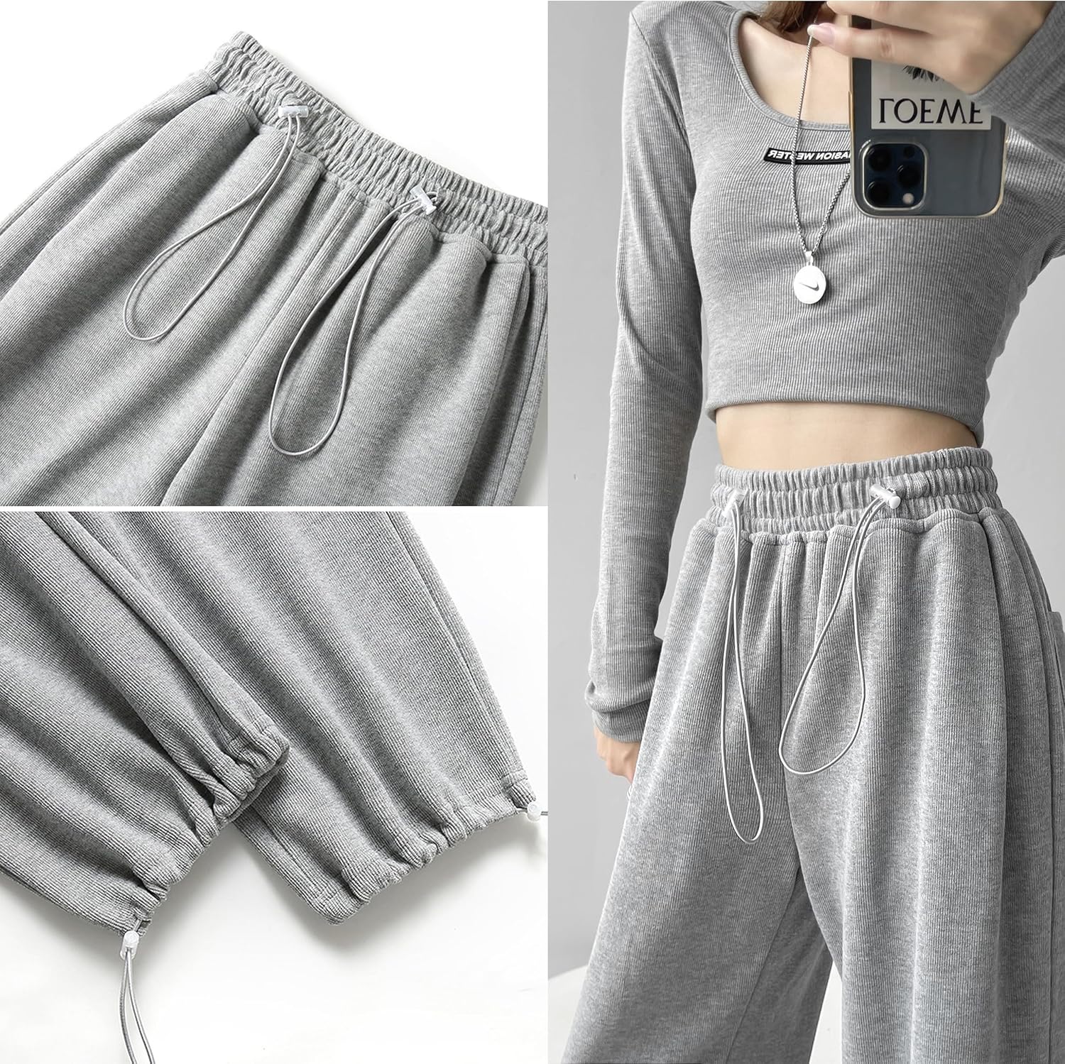 TEERFUJogger Shorts Womens Thick-Warm Active Sweatpants
