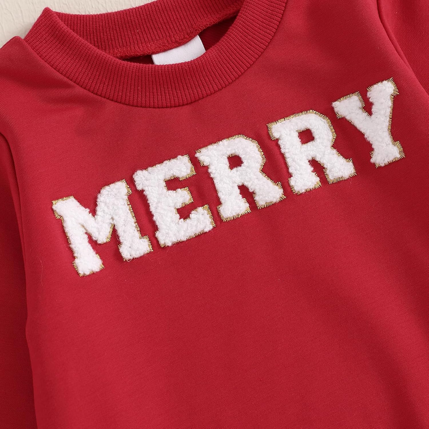 Toddler Boy Christmas Outfit 2PCS Merry Letter Print Set
