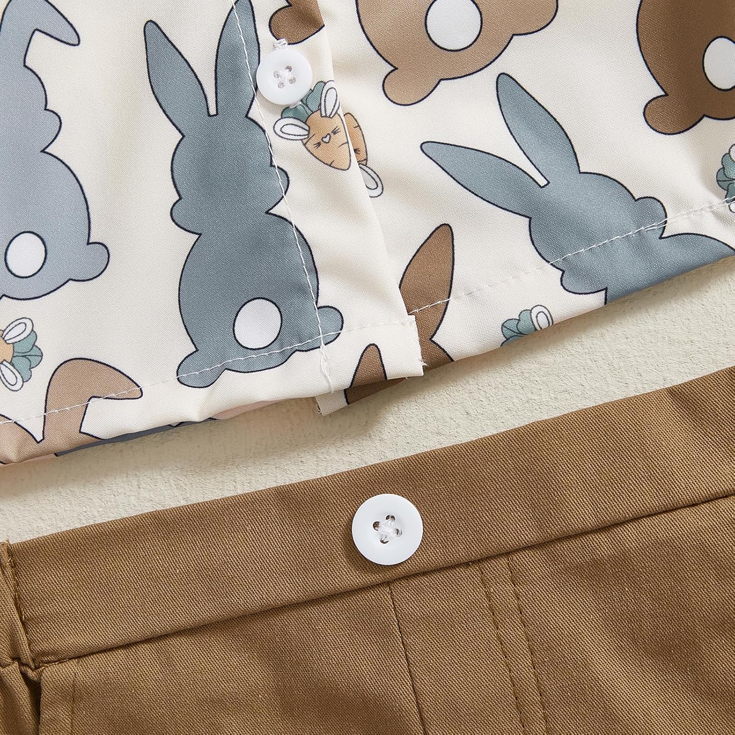 Murnouche Toddler Boy Easter Outfit Button-Down shirt shorts
