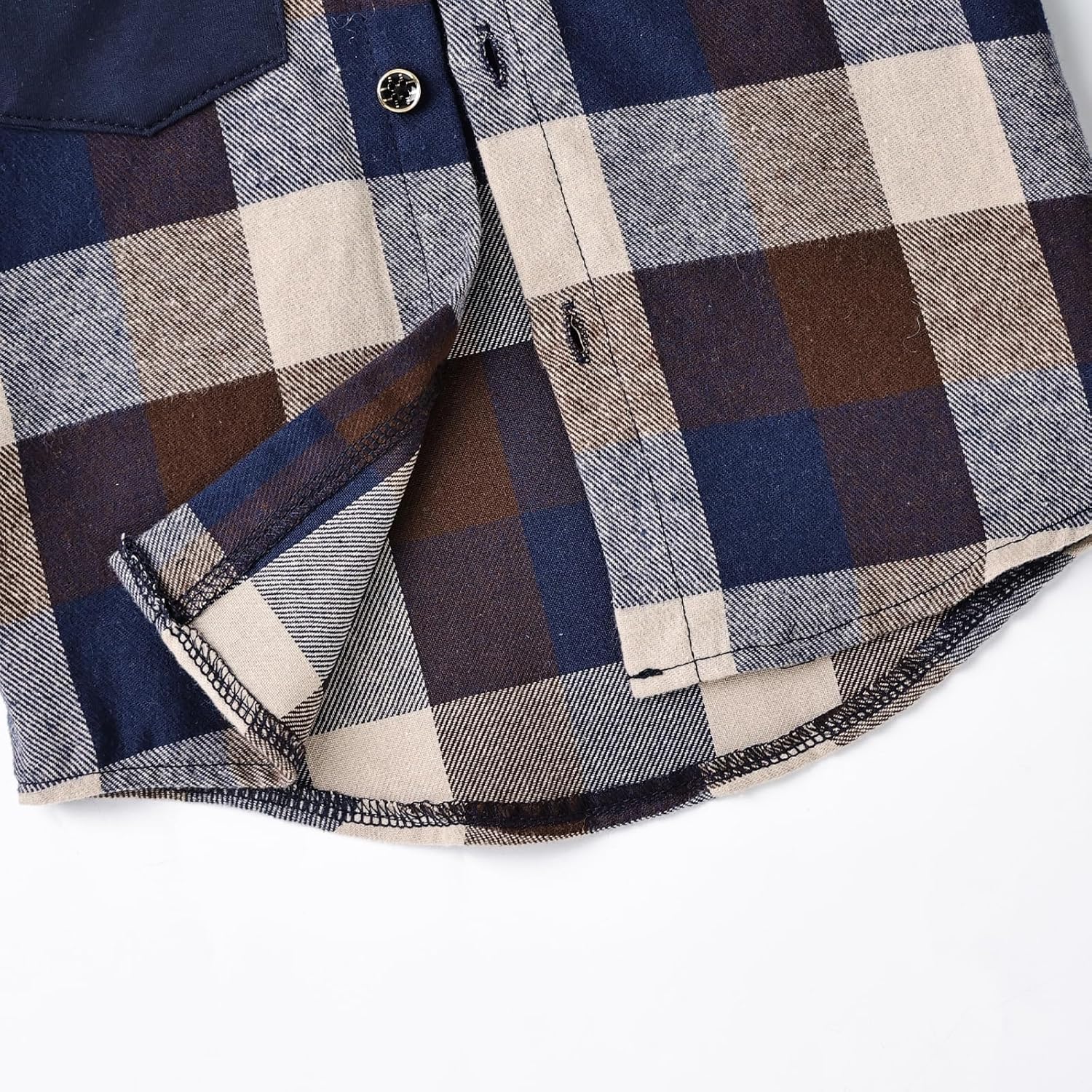 FOCICI Toddler Boy Plaid Button Down Jacket