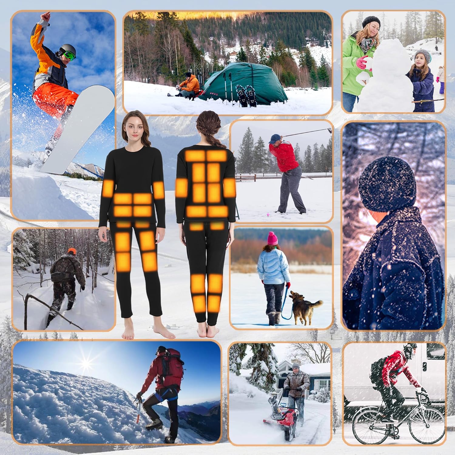 Heated Thermal Base Layer Set for Women