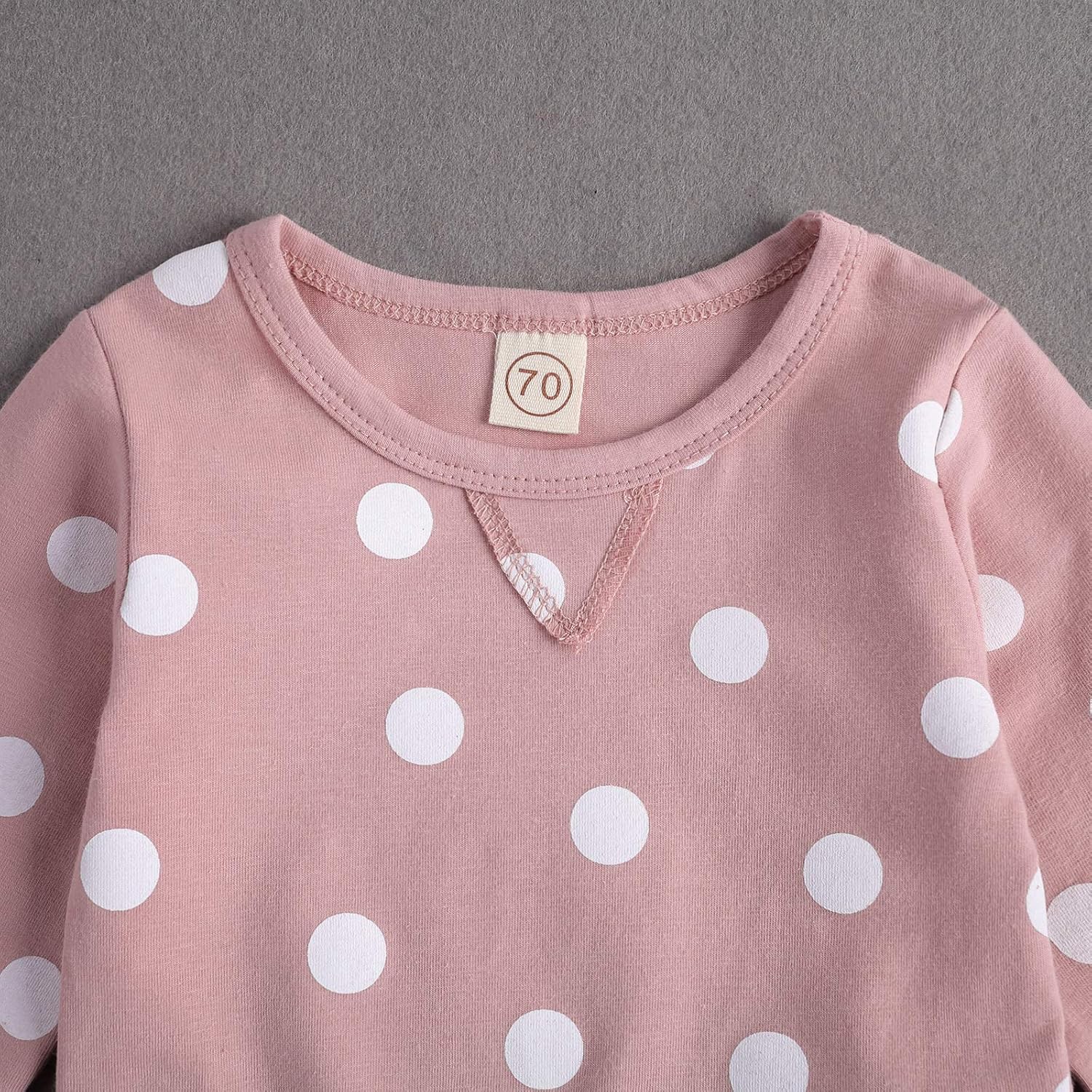 Newborn Boys Girls 2-Piece Outfit Set Long Sleeve Polka Dot TopPants