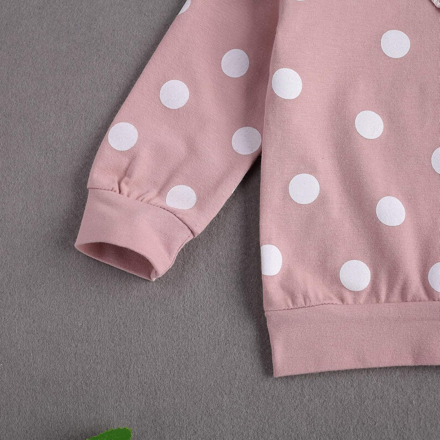 Newborn Boys Girls 2-Piece Outfit Set Long Sleeve Polka Dot TopPants